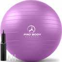 ProBody Pilates Exercise Ball - Multiple Sizes Gym Grade Balance Ball for Fitness, Yoga, Workout, Pregnancy & Physical Therapy (L: 23-26 inches/58-65 cm, Purple)