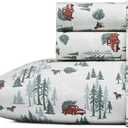 Eddie Bauer - King Sheets, Cotton Flannel Bedding Set, Brushed For Extra Softness, Cozy Home Decor (Tree Farm, King)