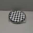 Black and White Kitchen Lazy Susan Turntable  Checkered Round Decorative Tray, 9" Table Top Oak Wood Lazy Susan for Cookies, Dining Table Organizer, Small Kitchen Table Centerpiece