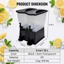 CLIVIA 6 Gallon Iced Beverage Dispenser, Commercial Drink Dispenser for Parties, 22L Plastic Juice Dispenser with Spigot Lid Black Base Water Dispenser for Restaurants, Parties