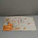 Artoid Mode Hello Pumpkin Flowers Leaves Thanksgiving Table Runner, Seasonal Fall Harvest Vintage Kitchen Dining Table Decoration for Indoor Outdoor Home Party Decor 13 x 90 Inch (Orange)