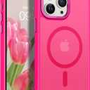 BENTOBEN Magnetic for iPhone 13 Pro Max Case, [Compatible with MagSafe] Translucent Matte Frosted Anti-Fingerprint Slim Shockproof Women Men Protective Cover Case for iPhone 13 Pro Max 6.7",Hot Pink