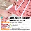 VEVOR Floor Heating Mat, 20 Sq. ft, Electric Radiant in-Floor Heated Warm System with Digital Floor Sensing Thermostat, Includes Installation Monitor, Adhesive Back for Easy Installation on The Floor