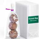 Restaurantware Bag Tek 2 x 1.5 x 5 Inch Retail Bags 100 Durable Candy Bags - Gusset Sleeved Disposable Clear BOPP Gusset Bags Flat-Bottomed For Restaurants Cafes And Delis
