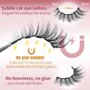 Magnetic Eyelashes with Eyeliner Natural Look Magnetic Lashes with Applicator No Glue Needed Cat Eye Lash Wispy Magnet Lash 5 Pairs with Magnet Eyeliner