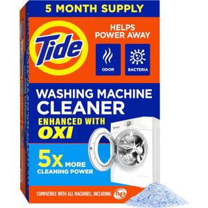 Washing Machine Cleaner by Tide, Washer Machine Cleaner with Oxi for Front and Top Loader Washer Machines, Deep Cleaning Residue & Odor Eliminator, 5 Month Supply (2.6 Ounce (Pack of 5))