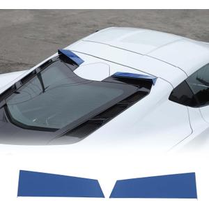 Rear Window Spoiler Trim Strips Compatible with Chevrolet Corvette C8 2020-2025, ABS Rear Trunk Upper Window Spoiler Wickers, Reduce The Wind Noise, for Coupe, 2PCS (Blue)