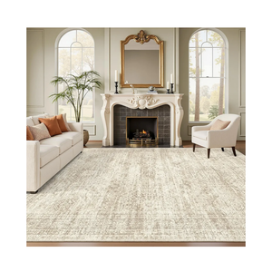 Washable Area Rug 8x10, Large Soft Rugs for Living Room Vintage Beige Carpet 8x10 Area Rugs for Bedroom Dining Room Non-Slip Stain Resistant Under Table Rug
