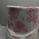 Novabright 1 Pcs 16" Dorm Tufted Round Floral Ottoman,Classic,Damask Pink, 19.7"D x 16.7"W x 16.7"H