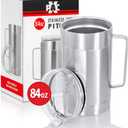 XPAC 84-Ounce (2.5L) Sweat-Free Beverage/Water Pitcher with Lid, Stainless Steel, Vacuum Insulated, Keeps Drinks Cold For Hours
