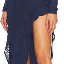 Women Long Sleeves Mesh Tassel Ruffle Maxi Dress With High Slit Party Dress | Asymmetrical Ruffle Hem Side Split Bodycon Dress Open Back Evening Gowns Prom Wedding Guest Date Night Cocktail Party Dress