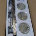 Modern Crystal Bathroom Vanity Lights, Gold 3-Lights Bathroom Light Fixtures Over Mirror, Crystal Wall Lighting with Polished Brass Finish (Gold-Round Shade)