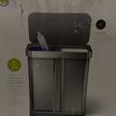 simplehuman 58 Liter / 15.3 Gallon Rectangular Dual Compartment Recycling Kitchen StepTrash Can with Soft-Close Lid, Brushed Stainless Steel with Black Plastic Lid
