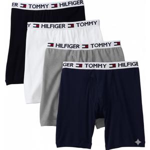 Tommy Hilfiger mens Underwear Cotton Classics Megapack Boxer Brief - Size M, Pack of 4, Black, Blue, White, Grey.