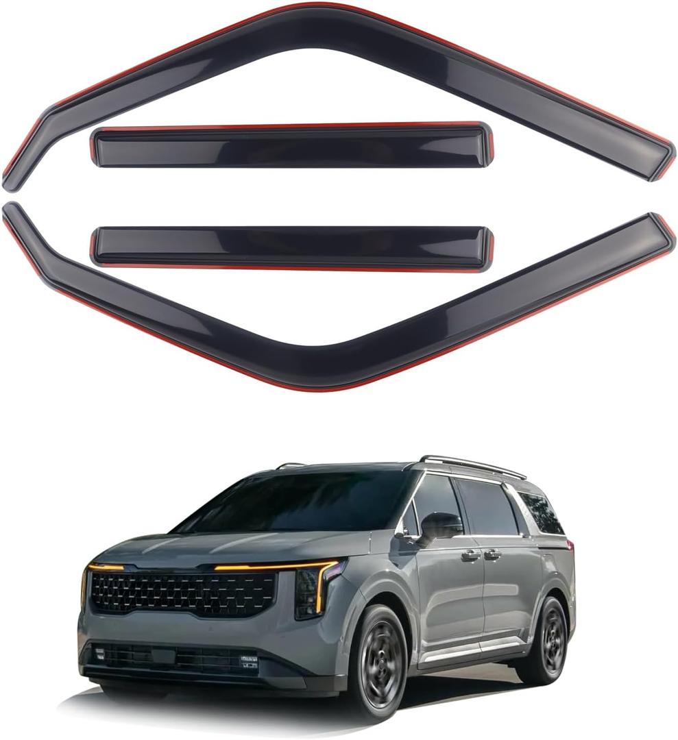 4 Pieces in-Channel Extra Durable Rain Guards Fit for 2022-2026 Kia Carnival,Window Deflectors,Window Visors (Smoke Black)