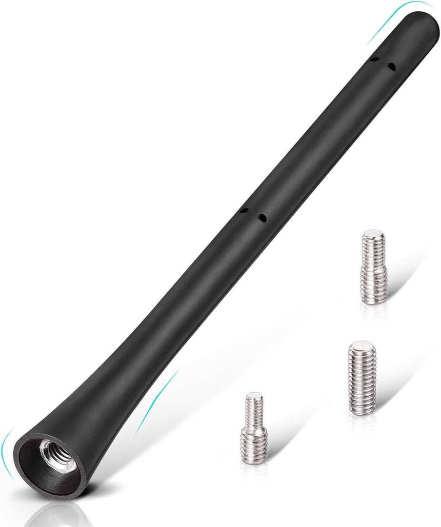 Eightwood Car Radio Rubber Antenna Mast 7 inch FM AM Universal Roof Mount Vehicle Antennae Replacement with M4 M5 M6 Screw Adapter