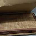 Furnnylane 3 Panel Short Room Divider Screen,Brown Freestanding Partition,Small Bamboo Panel Divider for Room Seperation,3.95 FT Tall
