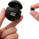 Invisible Mini Earbuds Wireless Bluetooth, Low Profile Micro Smallest Tiny Discreet Hidden Earbuds for Work, Small Headphones, Invisible Sleep Wireless Earphone IPX5 Waterproof for Small Ear Canals (Black)