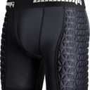 COOLOMG Men Adult Padded Baseball Sliding Shorts with Cup Pocket for Softball Football Hockey (Small, Black)