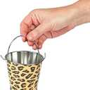 Fun Express Animal Print Safari Tin Pails (Set of 12) Party Supplies and Treat Favor Containers - VBS Vacation Bible School Supplies/Decor