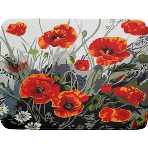 Giwawa Poppy Dish Drying Mat 18x24 inch for Kitchen Vintage Red Orange Floral Dish Drying Pad Oil Painting Flower Dish Drainer Mats Absorbent Microfiber Protector for Countertop Coffee Bar