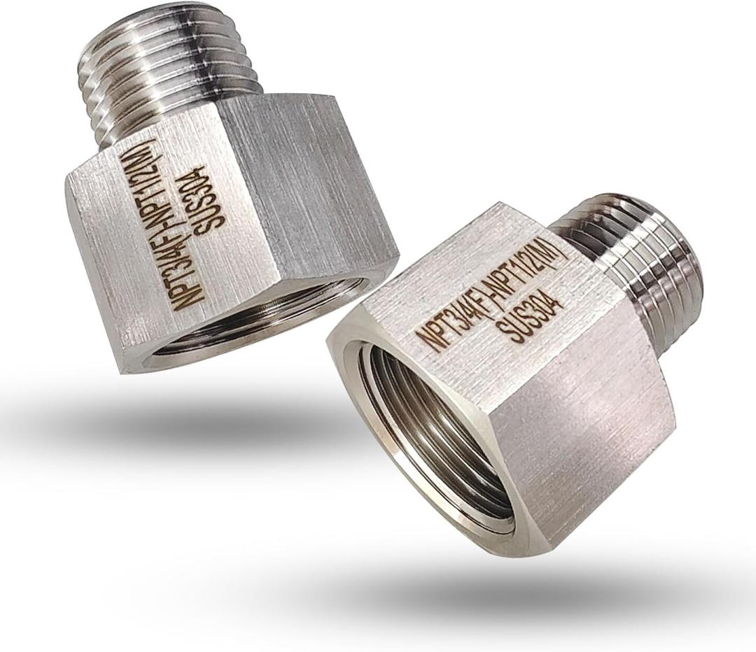 Reducer Adapter Fitting, 3/4" NPT Female x 1/2" NPT Male Reducing Pipe Connector 304 Stainless Steel Reducer Adapters Pipe Fittings (3/4" Female x 1/2" Male)