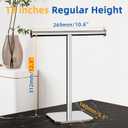 RUACQ T-Shape Hand Towel Holder Stand, 12inch Weighted Base Towel Rack, Countertop Towel Holder for Bathroom, 304 Stainless Steel, Heavy Duty (Chrome)