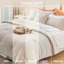 MUXHOMO Queen Size Comforter Set Beige, 3 Piece Solid Bedding for All Seasons, Warm Down Alternative Bed Set Includes 1 Lightweight Comforter (90"x90") and 2 Pillowshams (20"x26")