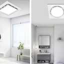Bathroom Exhaust Fan with LED Light Ceiling Mount Ventilation Fan 90 CFM 1.0 Sones 4 Inch Duct Quiet Bathroom Vent Fan with Light Combo 5000K for Home Bath Office Hotel White (8Inches-Round)