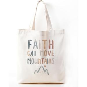 Christian Tote Bag, Bible Bag, Bible Tote Bag, Bible Bags for Women, Baptism Gifts for Girl, Church Bag (Faith Can Move)