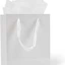 Aosric 30 Pack 7x4x9 In White Gift Bags Medium Sturdy & Reusable Premium Gift Bags for Boutique Gift, Party Favors, Weddings, Birthdays, Christmas and Holidays