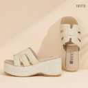 IDIFU IN3 Platform Espadrille Wedge Sandals for Women (Beige)