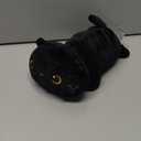 SQEQE Weighted Black Cat Plush, Weighted Black Cat Stuffed Animal, Cute Plushies Soft Pillow Toy Gift for Kids Adults 9.8 Inch, 0.8 Lbs