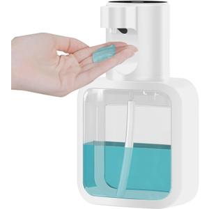 Electric Automatic Liquid Soap Dispenser 17oz/500ml, Touchless Gel Hand & Dish Soap Dispenser with 4 Adjustable Levels - for Kitchen Sink & Bathroom - White