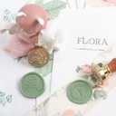 3 x YOLAKIS Initial J Wax Seal Stamp Olive Alphabet J Sealing Stamp and Eucalyptus Wax Stamp Brass Head Decorate Christmas Cards Envelope Gift Wrap Wedding Theme Party Invitation (J)