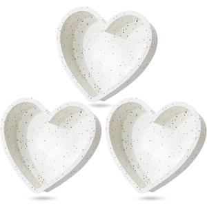 8 Inch Heart Shaped Cake Pans Large Heart Cake Pan Nonstick Silicone Molds for Baking Set of 3 (Cream)