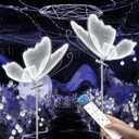 Wedding Butterfly Dimmable Floor Lamp: LED Butterflies Light with Remote Control - White & Warm Lights Butterfly Prop for Birthday Party Decoration - Baby Shower Bridal Shower Home Decor (23.6 in,2)