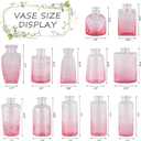 RUCKAE 12 Pack Glass Bud Vases Mini Flower Vase Small Vintage Vases for Centerpiece Table Wedding Decorations Home Decor Party (Gradient Pink)