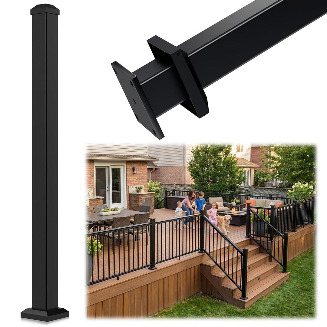 Egadis 2.56 in x 2.56 in x 48.5 in Aluminum Railing Post with Screws