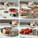 Hapivida 4Pcs Dessert Cups, Stainless Steel Reusable Serving Ice Cream Bowls Round Footed Sauce Bowls Yogurt Snack Candy Sundae Cup Wedding Birthday Party Decoration
