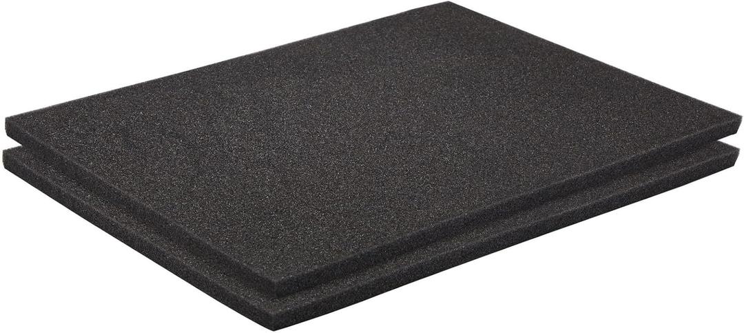 Okuna Outpost Packing Foam Sheets - 16 x 12 in, 1/2 in Thick, 2-Pack, Black - Customizable Tool Box Foam Inserts & Cushioning Padding for Crafts & Cosplay
