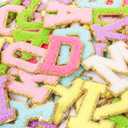 Chenille Letters Self Adhesive Patches: KINGSOW 52PCS Self-Adhesive Varsity Iron on Letter Patches Stick on Embroidered Patch for Clothing