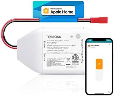 meross Smart Garage Door Opener Remote, Compatible with Apple HomeKit, Amazon Alexa, Google Assistant, SmartThings, Multiple Notification Modes, No Hub Needed