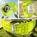 Clear Watch Band for Apple Watch 42mm 44mm 45mm 46mm Jelly Crystal Bumper Case Band for Women Men Compatible with Apple iWatch Series 11 10 9 8 7 SE 6 5 4 3 2 1 (Yellow)