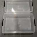 IRIS USA 40 Qt Plastic Under Bed Storage Nestable Organizer Bin Container with Secure Lids and Durable Buckles, 3-Pack, Under Bed Storage Containers for Clothes Shoes Bedding, Black/Clear