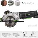 GALAX PRO 4Amp 3500RPM Circular Saw with Laser Guide, Max. Cutting Depth1-11/16"(90), 1-1/8"(45Compact Saw with 4-1/2" 24T TCT Blade, Vacuum Adapter, Blade Wrench, and Rip Guide