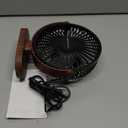 SWEETFULL 6.5 Inch USB Small Desk Fan, 3 Speeds Quiet Portable Desktop Table Fan, 360 Adjustment Personal Mini Fan for Home Office Car Outdoor Travel (Black wood grain)