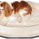 GUNNER Homestead Dog Bed – Orthopedic Memory Foam Pet Bed with Washable Cover, Durable Non-Slip Base, Bolstered Sides for Dogs, Comfortable Indoor Lounger, White, Small