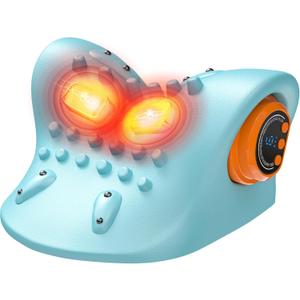 snawowo Cervical Neck Massager with Heat, 3 in 1 Portable Massager & Shoulder Relaxer Traction Stretcher for Pain Relief and Muscle Relaxation