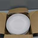 Fasmov Melamine Pasta Bowls, 6 Pack 9 inches 30 Oz Large Salad Serving Bowls, Shallow Salad Bowls, Plastic Dinner Deep Plates, Dishwasher Safe, White